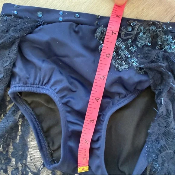 Custom Lyrical or Contemporary Solo Costume Size 6/7 Navy Blue - Picture 9 of 12